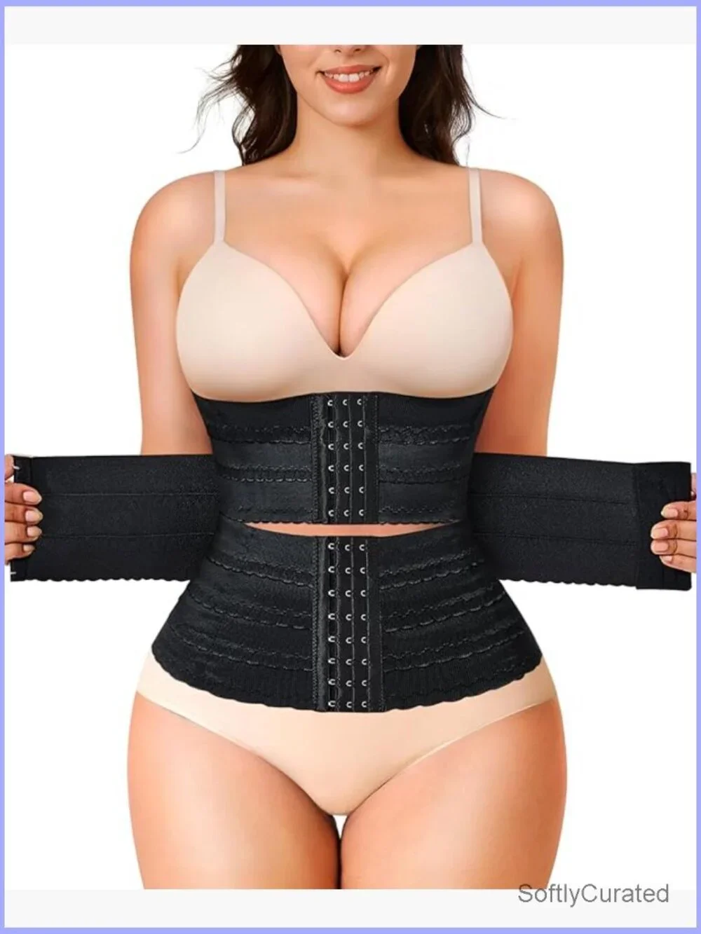 Segmented Waist Trainer with Hook & Eye Closure Tummy Control Shapewear